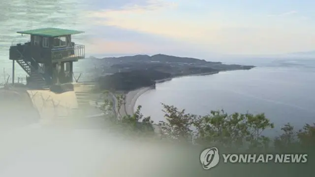 漢江の南北中立水域を越えてきた北朝鮮住民が韓国軍に救助された＝（聯合ニュースＴＶ）