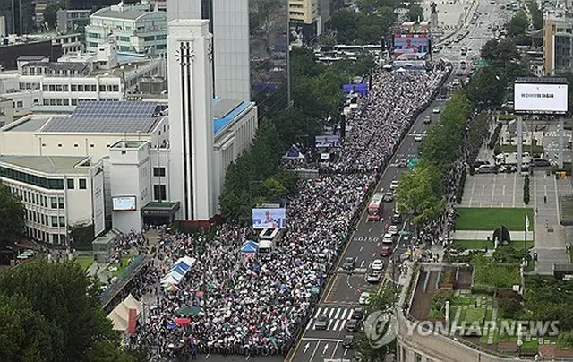 世宗大路で行われた昨年の集会の様子（資料写真）＝（聯合ニュース）