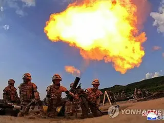 北朝鮮が砲撃競技　韓米軍事演習へ対抗か