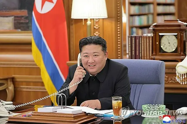 朝鮮中央通信は金正恩氏が１２日にプーチン氏と電話会談を行ったと報じた＝（朝鮮中央通信＝聯合ニュース）≪転載・転用禁止≫