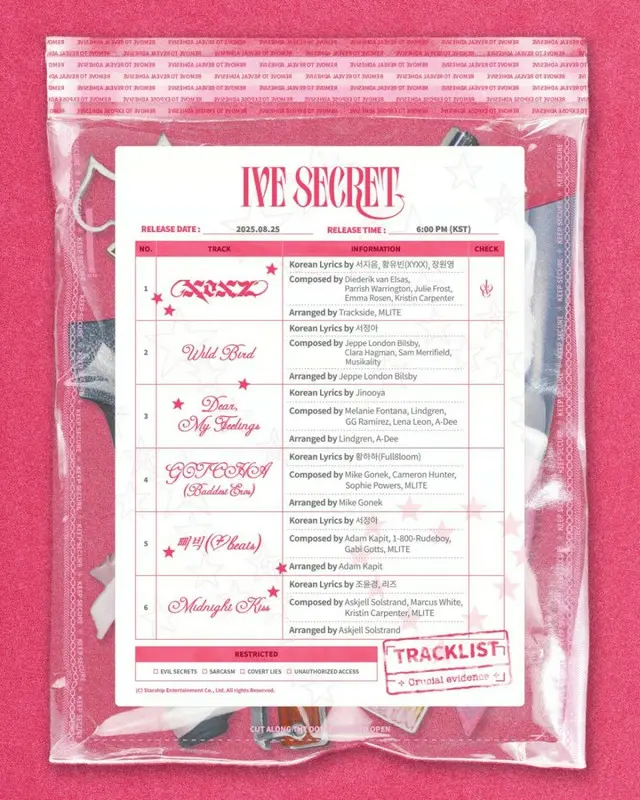 「IVE」のニューアルバム「IVE SECRET」、チャン・ウォニョンとリズが作詞に参加
