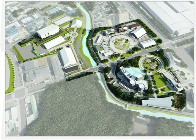「２０２５堤川国際韓方天然物産業ＥＸＰＯ」の会場の鳥瞰図（堤川市提供）＝（聯合ニュース）≪転載・転用禁止≫