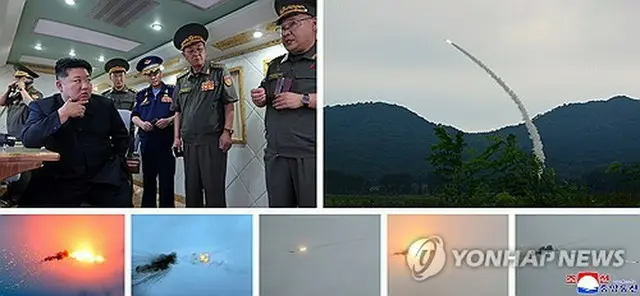 朝鮮の朝鮮中央通信は２３日に新型地対空ミサイルの試験射撃を実施したと報じた＝（朝鮮中央通信＝聯合ニュース）≪転載・転用禁止≫