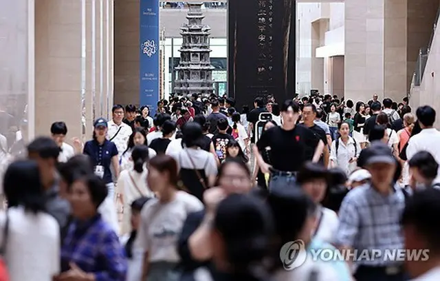８月１日の国立中央博物館の館内の様子＝ソウル（聯合ニュース）