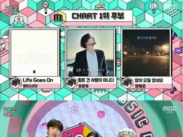 「音楽中心」「BTS（防弾少年団）」、新曲「Life Goes On」で初の1位候補！イム・チャンジョン、チャン・ボムジュンと対決！