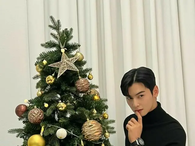 チャ・ウヌ（ASTRO）、クリスマスツリーの隣で星より輝くビジュアル