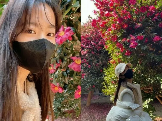 女優パク・ボヨン、花にも負けない清純ビジュアル