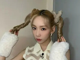 「少女時代」テヨン、キュートなツインテールで“「M COUNTDOWN」1位本当にありがとうございます”