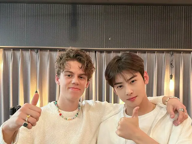 チャウヌ（ASTRO）、Peder Eliasと仲良くツーショット…東西のイケメンたち