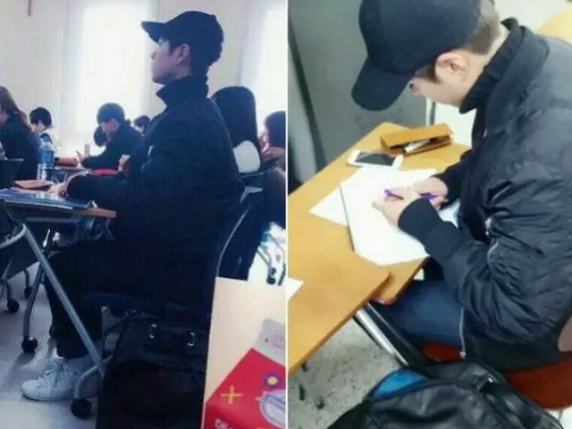 俳優パク・ボゴム・・・現役大学生の授業中の姿がキャッチされました。