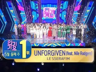 14日の「人気歌謡」1位はLE SSERAFIMの「Unforgiven」