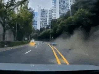 【映像】韓国の“電気自動車タクシー”で急加速事故…車が宙に浮く…