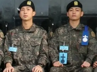 「BTS（防弾少年団）」V＆RM、訓練所での近況…凛々しい表情