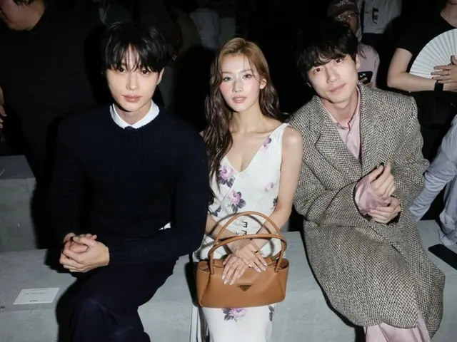ピョン・ウソク＆「TWICE」サナ＆坂口健太郎、ミラノでスリーショット！
