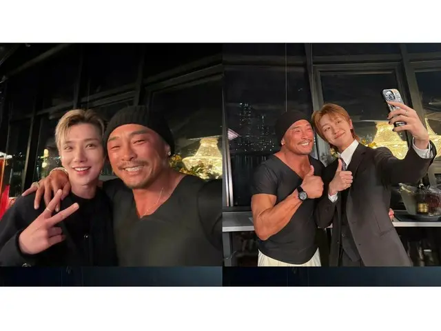 秋山成勲、「SEVENTEEN」ジョシュア＆THE 8とのツーショットを公開…“新たな弟分ができた”