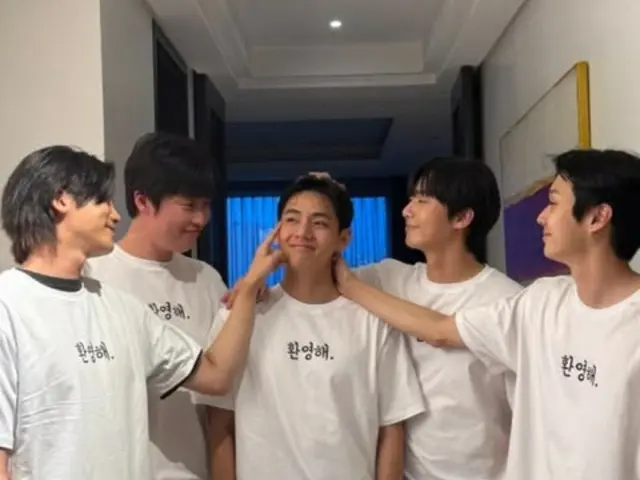 「BTS」V、パク・ソジュン＆パク・ヒョンシク＆チェ・ウシクの歓迎にお返し…「ありがとう」