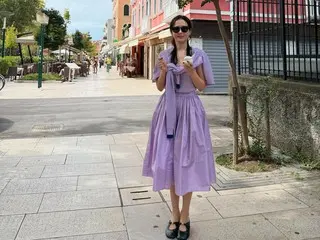女優ソン・イェジン、薄紫色のワンピースを着たベネチアの女神様
