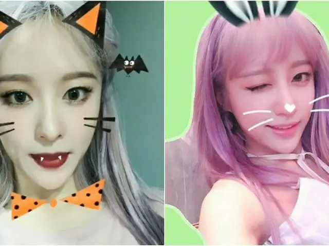 「EXID」ハニ、パープルカラーのヘアスタイルはまるでお人形さんのよう♪