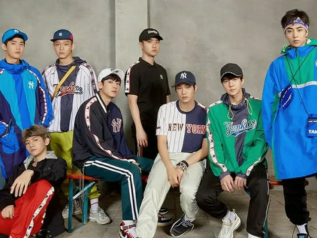 「EXO」×「MLB」のストリートファッショングラビアが公開！